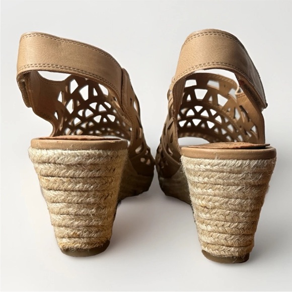 (9W) Comfortview Beige Cutout Wedge Sandals Espadrille - Picture 4 of 11